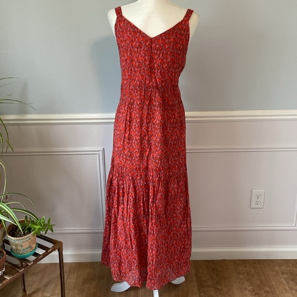 Joie Tea Rose Tiered Sleeveless V-Neck Maxi Dress 100% Cotton size XL - Picture 8 of 14